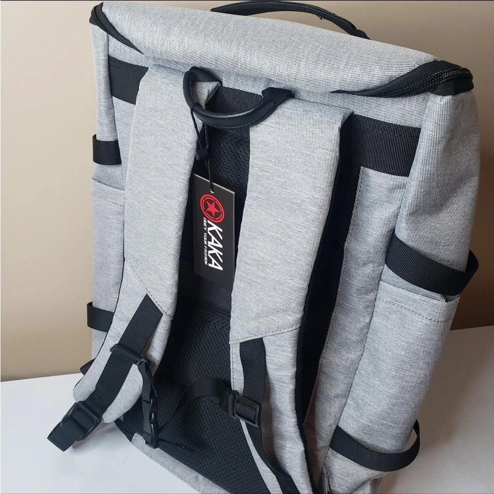 Gray Men's Tech Backpack - Travel & Laptop Organizer